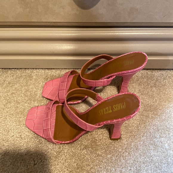 Paris Texas Croc-Embossed Leather Mules - Picture 4 of 5